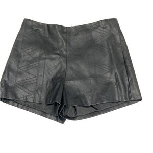 Black leather shorts